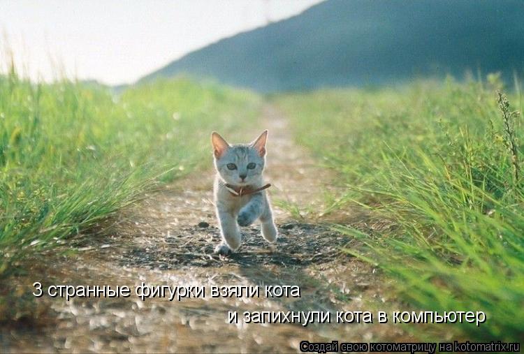3 странные фигурки взяли кота и запихнули кота в компьютер... Котоматрица: 3 странные фигурки взяли кота и запихнули кота в компьютер