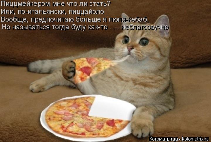 Пиццмейкером мне что ли стать? Или, по-итальянски, пиццайоло Вообще, предпочитаю больше я люля-кебаб,... Котоматрица: Пиццмейкером мне что ли стать? Или, по-итальянски, пиццайоло Вообще, предпочитаю больше я люля-кебаб, Но называться тогда буду как-то ..... неб