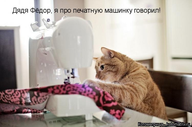 Котоматрица: Дядя Фёдор, я про печатную машинку говорил!