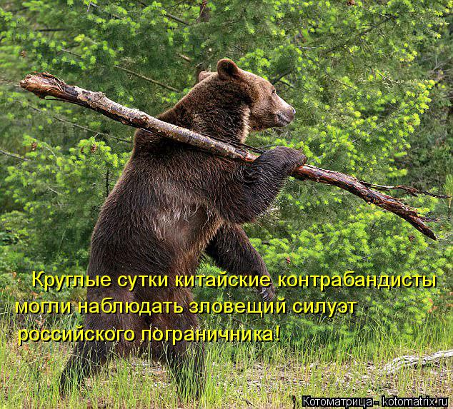 Круглые сутки китайские контрабандисты могли наблюдать зловещий силуэт российского пограничника! рос... Котоматрица: Круглые сутки китайские контрабандисты могли наблюдать зловещий силуэт российского пограничника! российского пограничника!