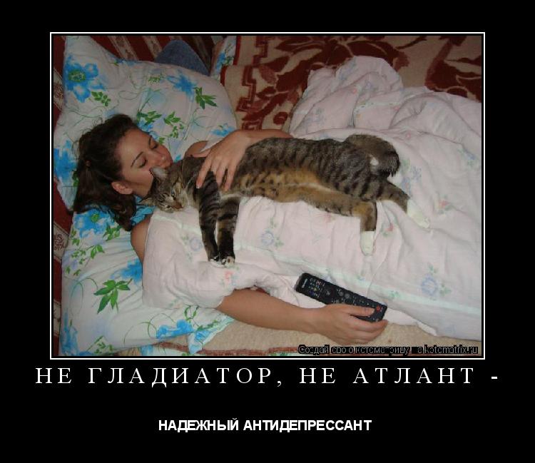 Котоматрица: НЕ ГЛАДИАТОР, НЕ АТЛАНТ -  НАДЕЖНЫЙ АНТИДЕПРЕССАНТ 