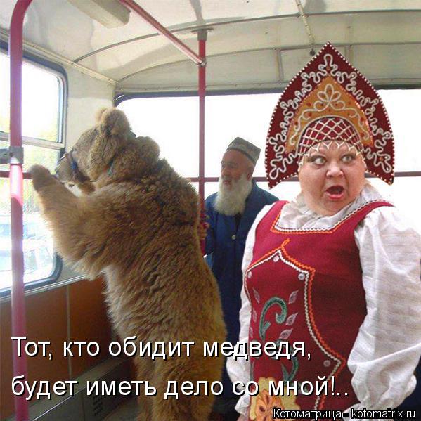 Котоматрица: Тот, кто обидит медведя, будет иметь дело со мной!..