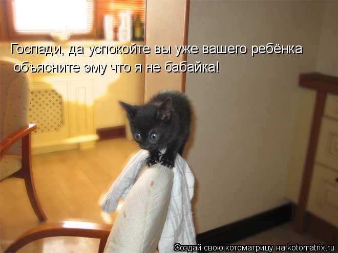 Госпади, да успокойте вы уже вашего ребёнка объясните эму что я не бабайка!... Котоматрица: Госпади, да успокойте вы уже вашего ребёнка объясните эму что я не бабайка!