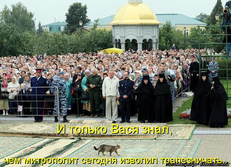И только Вася знал, чем митрополит сегодня изволил трапезничать...... Котоматрица: И только Вася знал, чем митрополит сегодня изволил трапезничать...