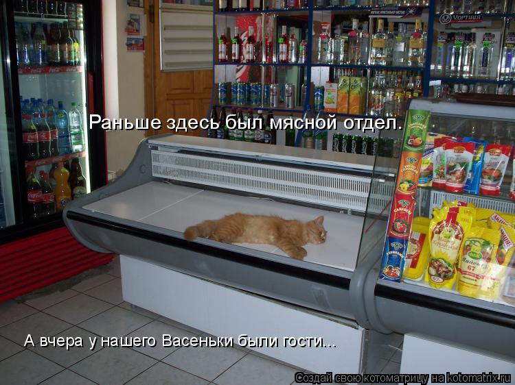 А вчера у нашего Васеньки были гости... Раньше здесь был мясной отдел.... Котоматрица: А вчера у нашего Васеньки были гости... Раньше здесь был мясной отдел.