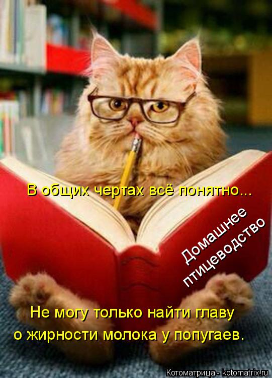 Котоматрица: Домашнее птицеводство В общих чертах всё понятно...  Не могу только найти главу о жирности молока у попугаев.