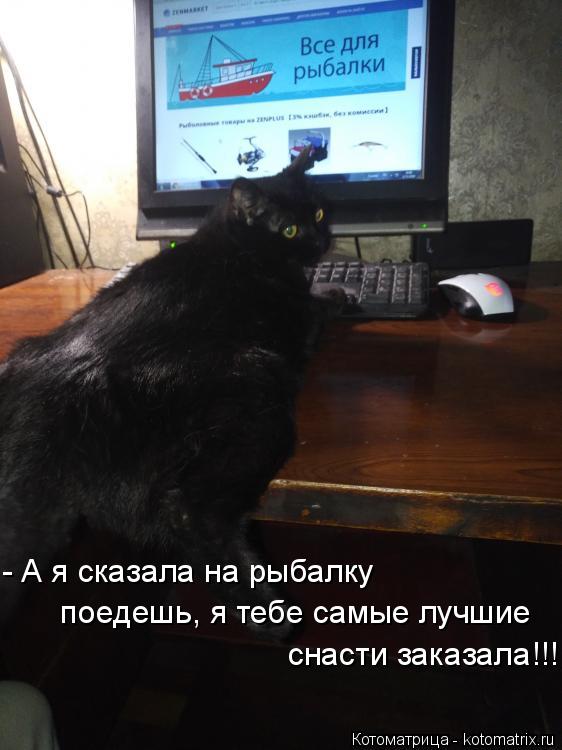 Котоматрица: поедешь, я тебе самые лучшие  - А я сказала на рыбалку снасти заказала!!!