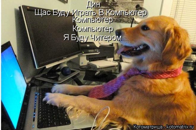 Котоматрица: Дин Щас Буду Играть В Компьютер Компьютер Компьютер Я Буду Читером