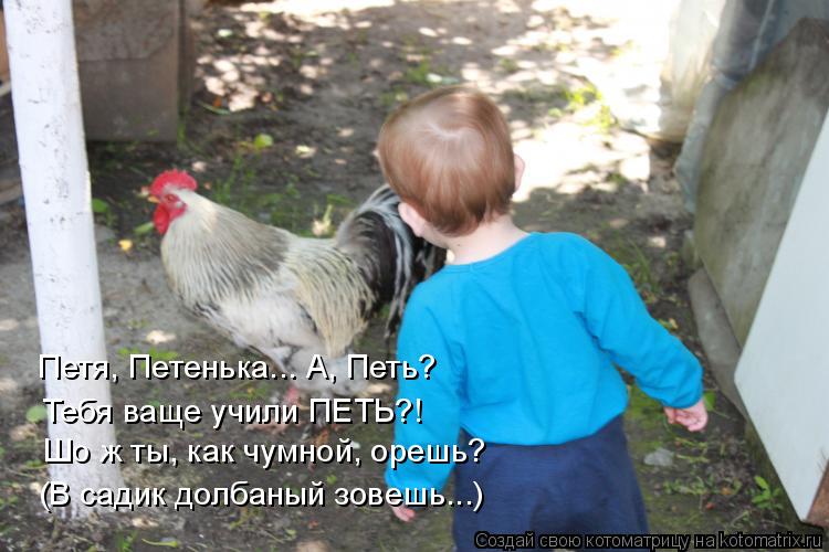 Петя, Петенька... А, Петь? Тебя ваще учили ПЕТЬ?! Шо ж ты, как чумной, орешь? (В садик долбаный зовеш... Котоматрица: Петя, Петенька... А, Петь? Тебя ваще учили ПЕТЬ?! Шо ж ты, как чумной, орешь? (В садик долбаный зовешь...)